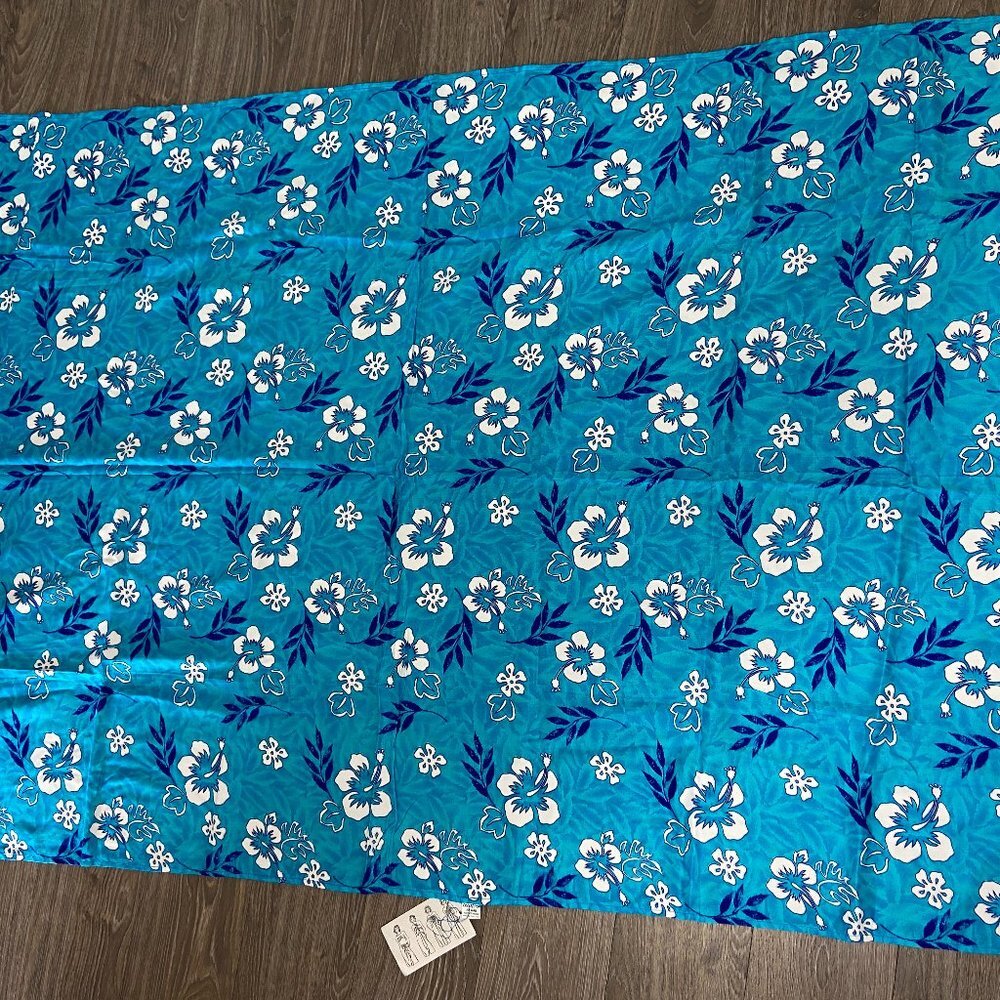 Tropical Blue Floral Swim Sarong - Picture 4 of 5